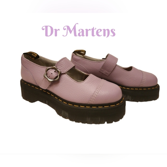 Dr. Martens Shoes - Dr Martens Purple Addina Flower Oxford Plataform Size 10 Purple NWOB
